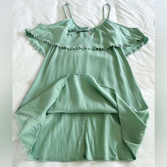 Solemio Green Drop Shoulder Mini Dress Size Small - Picture 7 of 12